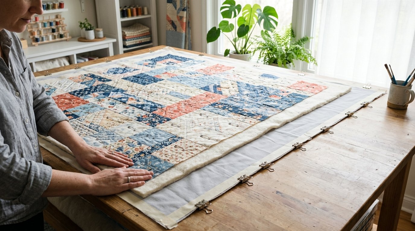 Pin Basting a Quilt With Curved Pins: A Simple Step-by-Step Guide - Image 1