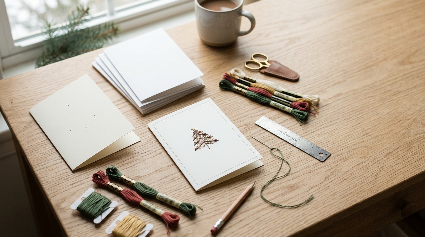 Stitch Unique Christmas Cards on Paper: Easy Step-by-Step Tutorial - Image 1