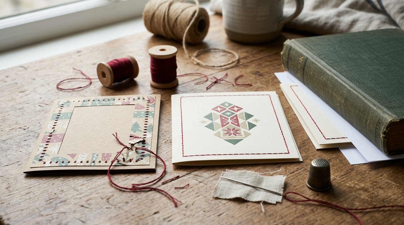 Stitch Unique Christmas Cards on Paper: Easy Step-by-Step Tutorial - Image 2