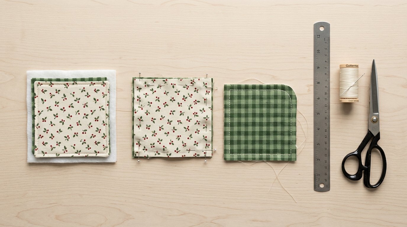 Make Your Own Holiday Coasters: Easy Fabric Project Tutorial - Image 1
