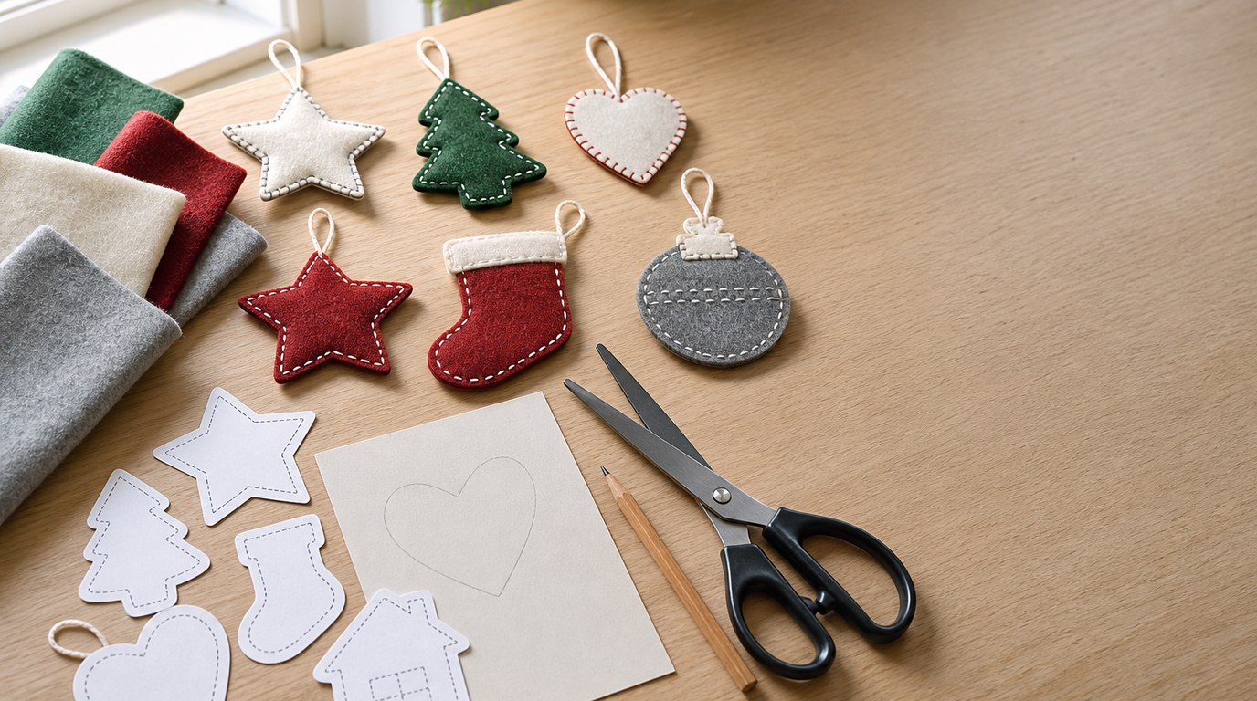 Felt Christmas Ornaments With Free Pattern: Easy Sewing Tutorial - Image 1
